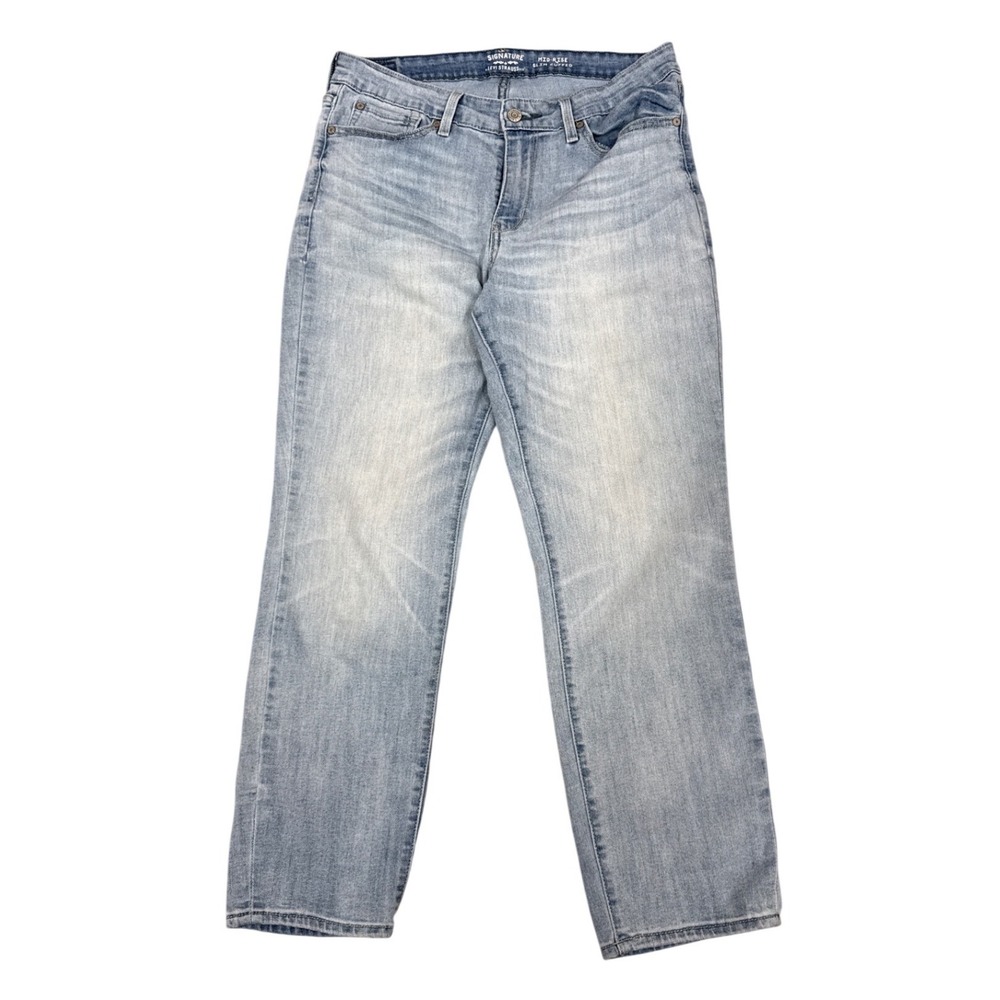Signature by Levi Strauss Womens Mid Rise Slim Cuffed Summer Weight  Size 12 31